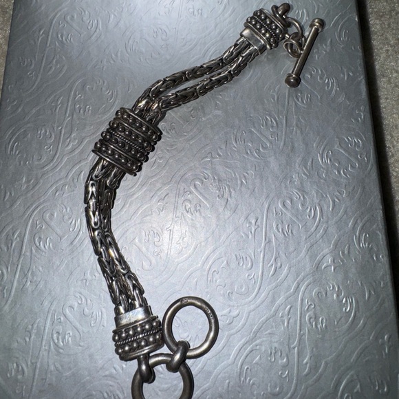 Vintage Sterling silver bracelet with white stone - Picture 4 of 6